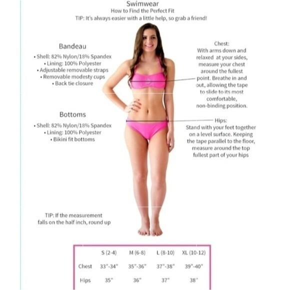 Bandeau Bikini Top Mint Color SZ Medium - Picture 5 of 5